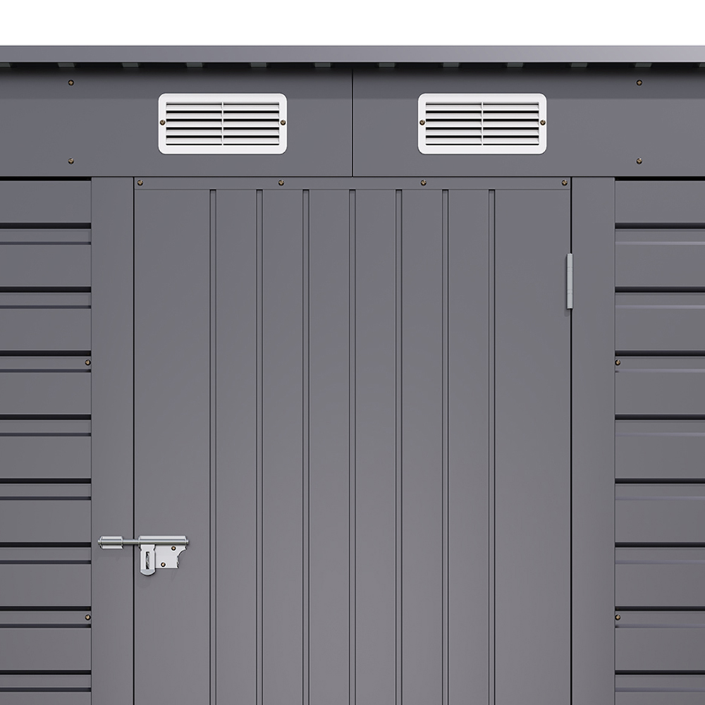 Living and Home 6.1 x 4ft Outdoor Galvanised Steel Storage Shed Grey Image 8