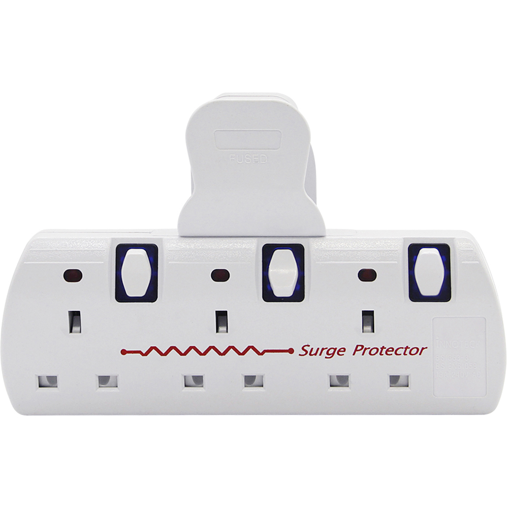 Innoteck 3 Way Plug White Extension Socket Image 1