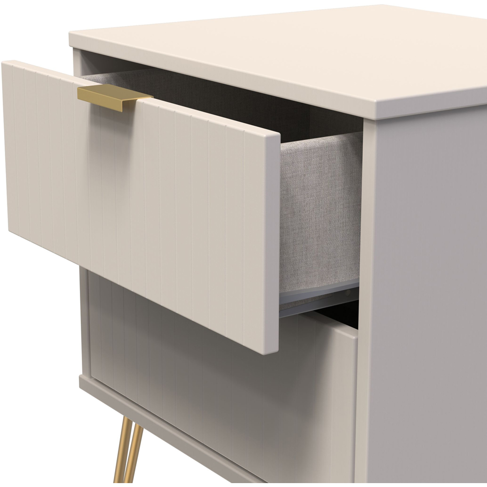 Crowndale Linear 2 Drawer Kashmir Matt Bedside Table Ready Assembled Image 6