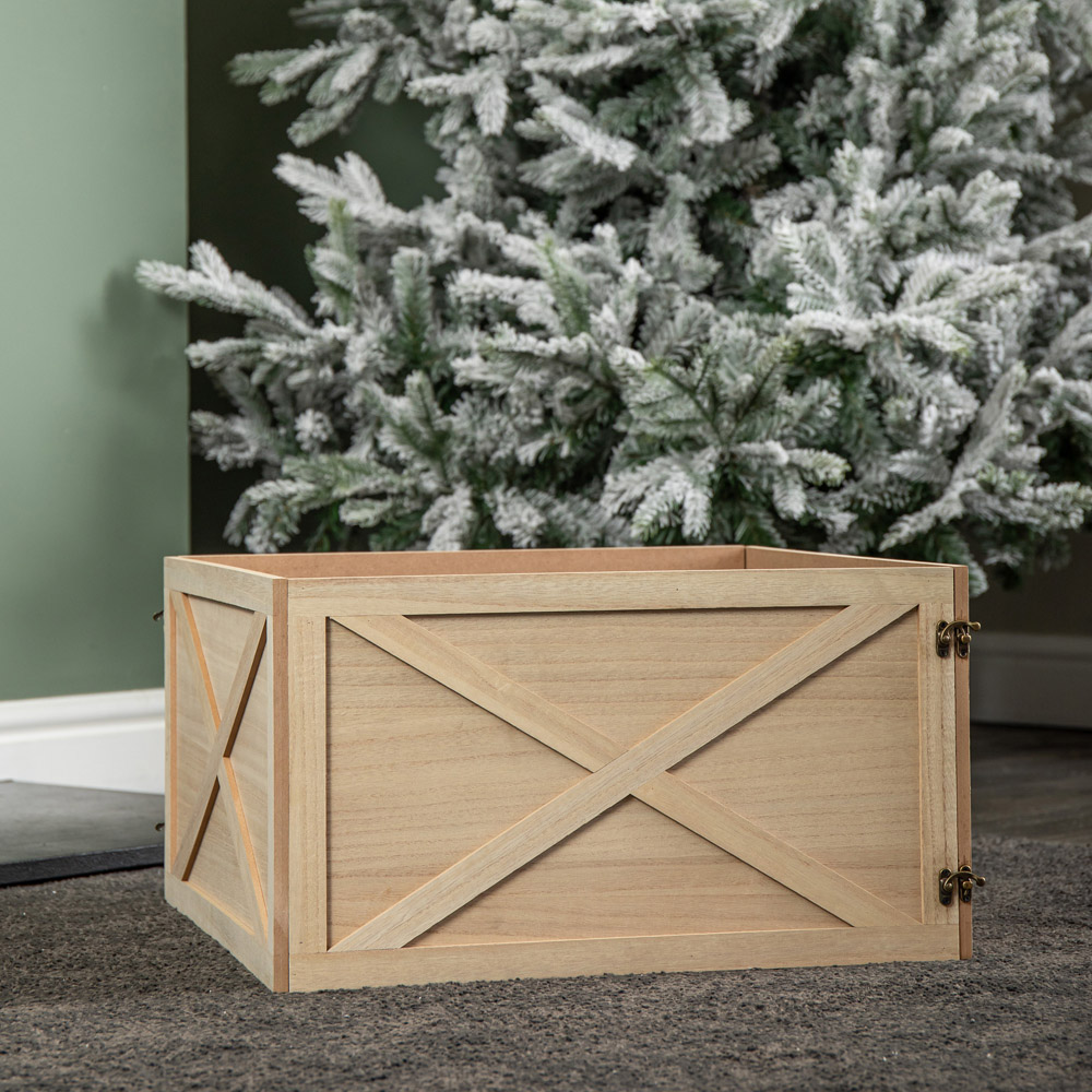 Samuel Alexander Square Wooden Foldable Christmas Tree Base 50 x 50cm Image 5