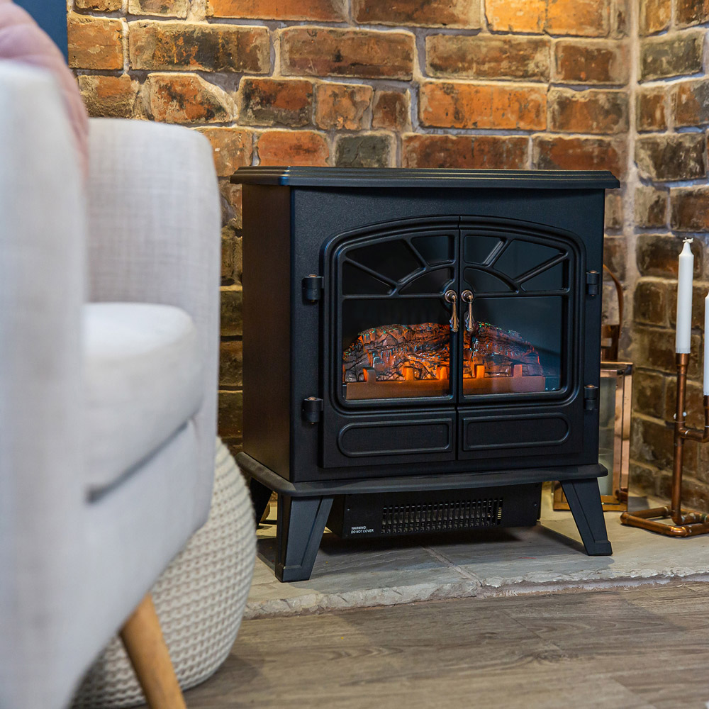 Russell Hobbs Black Electric Stove Fire 1.85KW Image 7