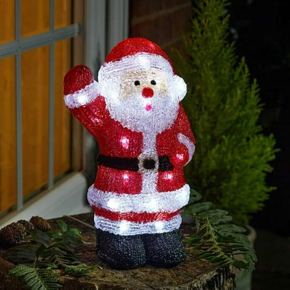 Marco Paul Red LED Pre Lit Ice Santa Decoration Ornament Image 2