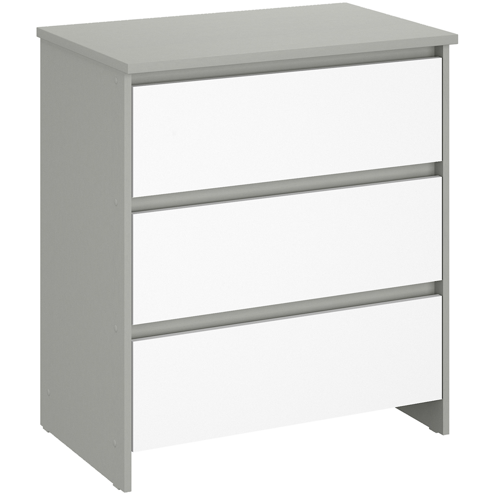 Kudl 3 Drawer White and Grey Baby Changing Table Image 3