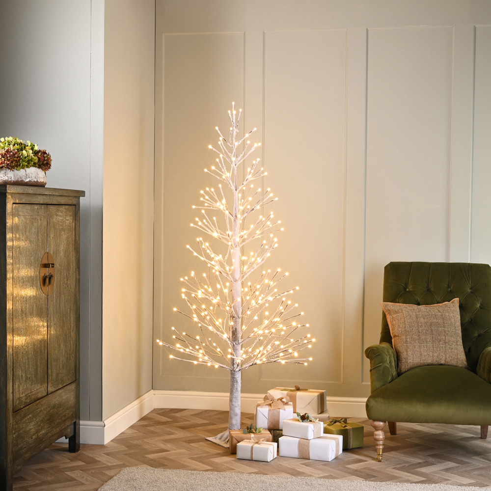Festive Warm and Cool White LED Snowy Christmas Twig Tree 5.9ft Image 2