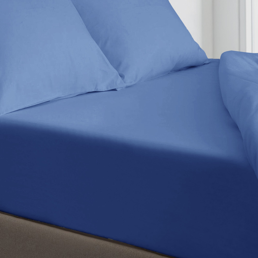Velosso Microfibre Single French Blue Fitted Sheet Image 2