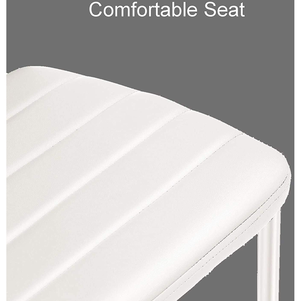 Denver Set of 6 White Faux Leather Dining Chairs Image 4