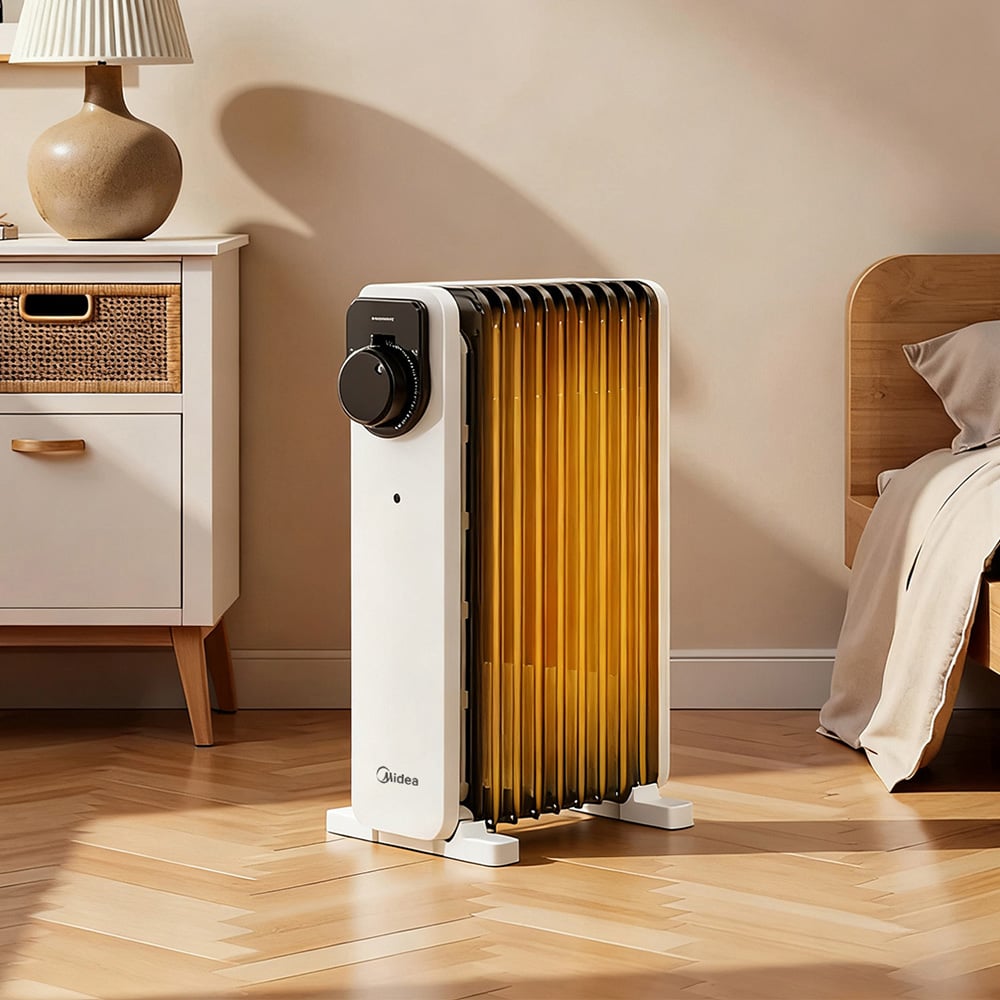 Midea White and Black Oil Radiator Heater 2200W Image 3