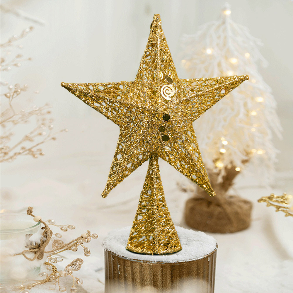 Living and Home Gold Star Wrought Iron Christmas Tree Topper 40cm Image 7