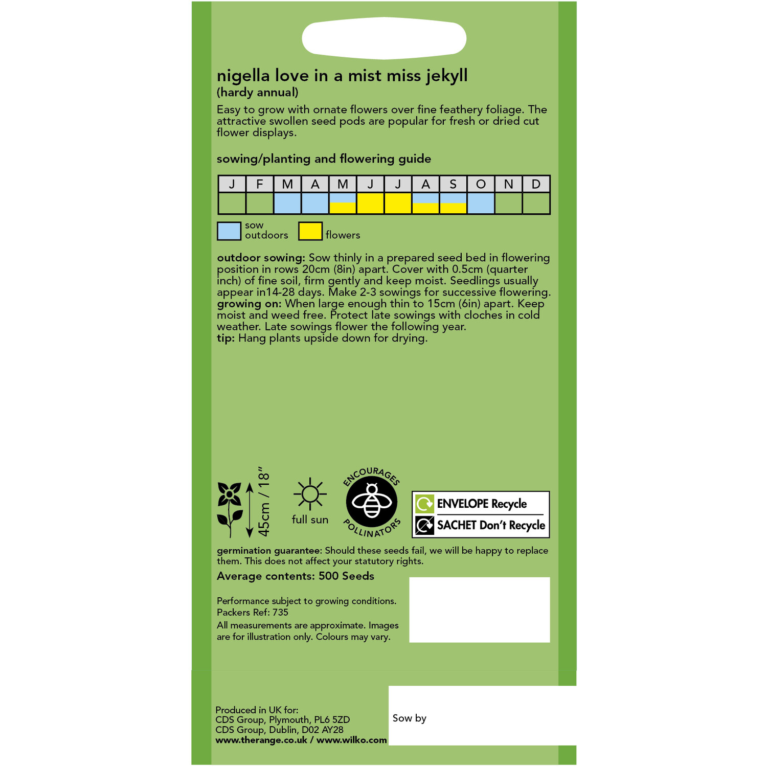 Wilko Nigella Love in a Mist Miss Jekyll Seeds Image 2