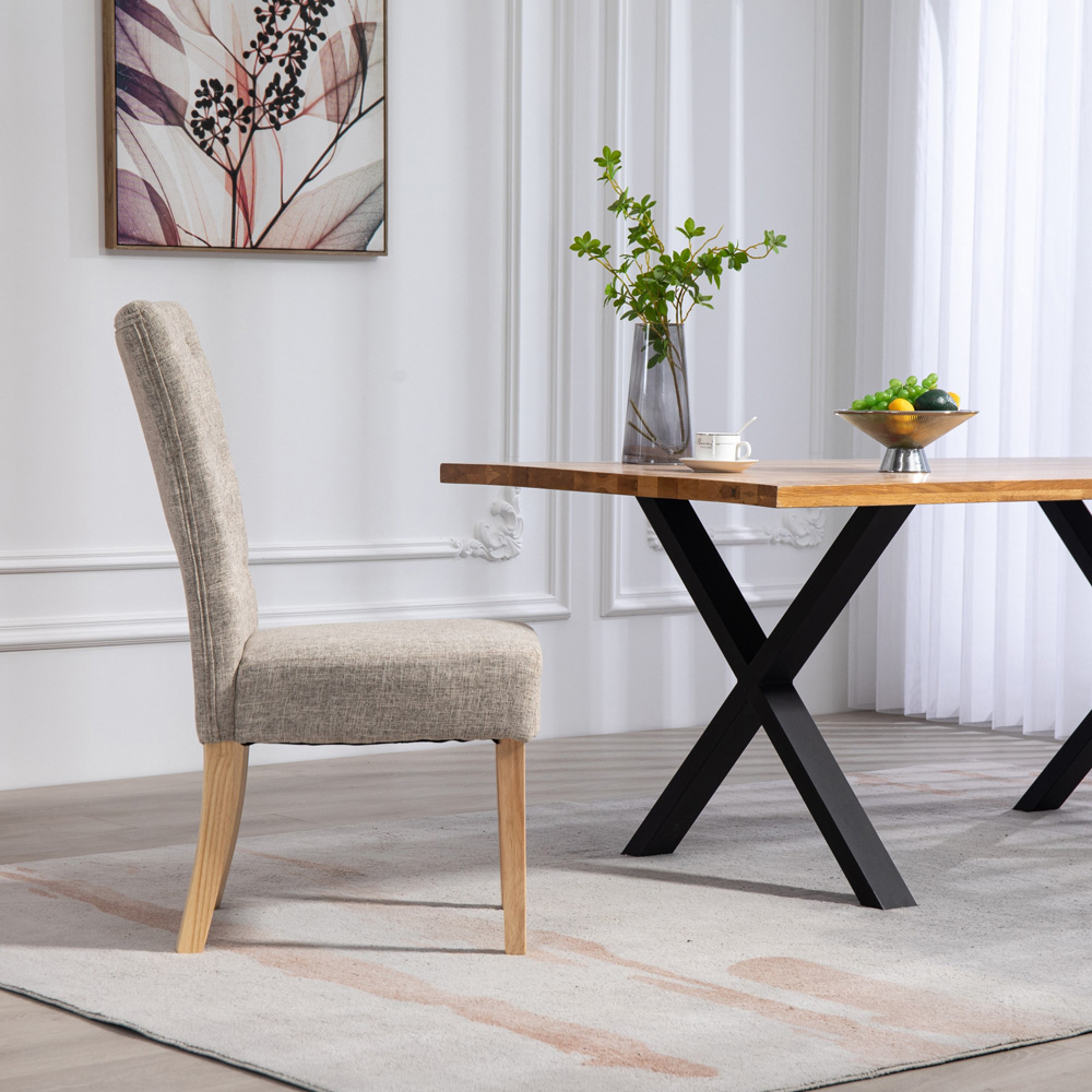 Artemis Home Carrara Set of 2 Brown Pienza Fabric Dining Chairs Image 4