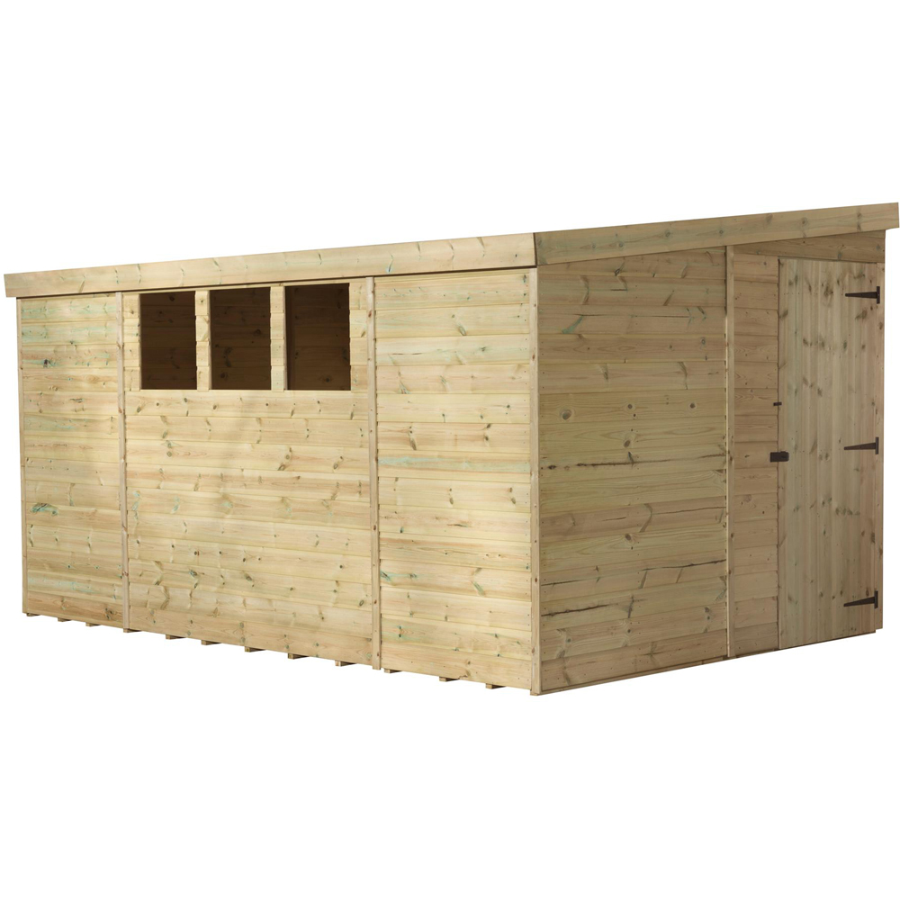 Empire Sheds 3000 14 x 8ft Tongue and Groove Wooden Pent Garden Shed Image 1