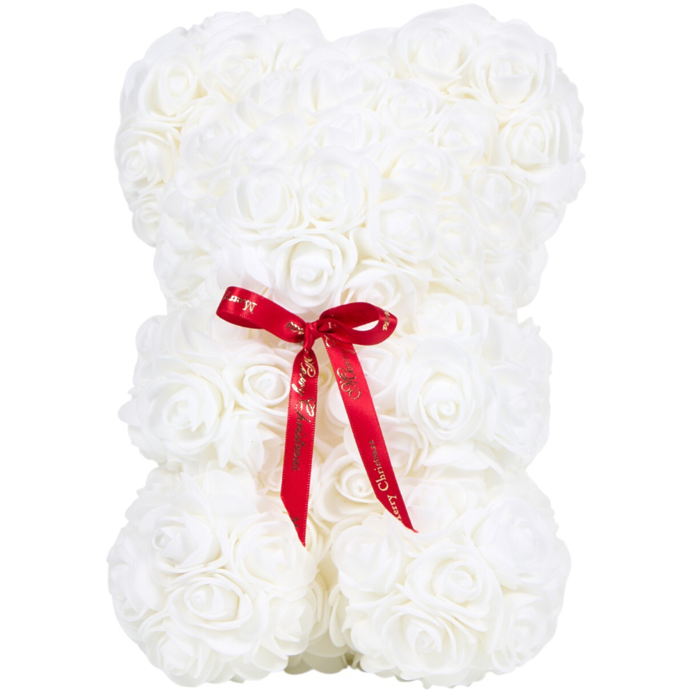 Christmas Rose Bear - White Image 2