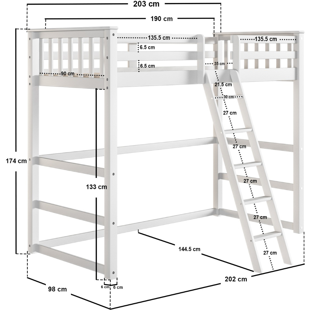 Flair Jules White High Sleeper Image 6