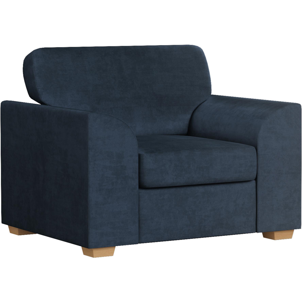 Modo Royal Blue Plush Velvet Fixed Back Armchair Image 2