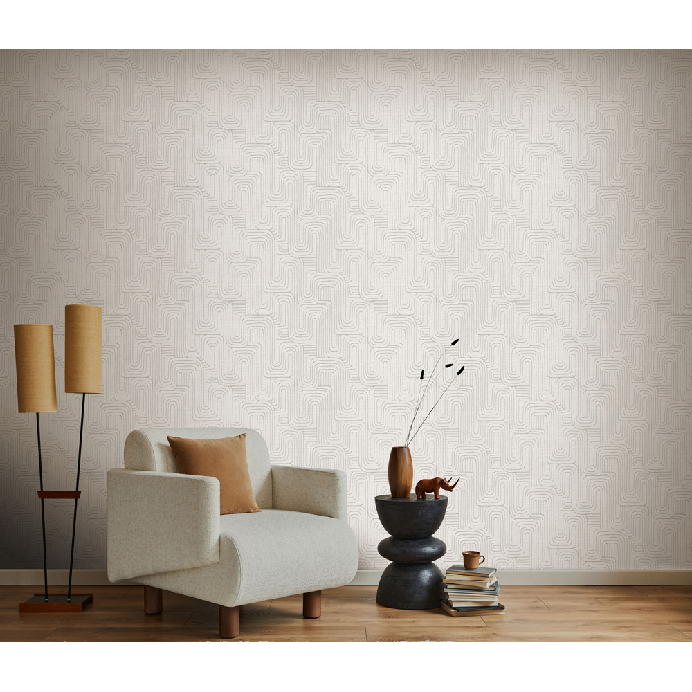 Erismann Rondo Linear Natural Cream Wallpaper Image 3