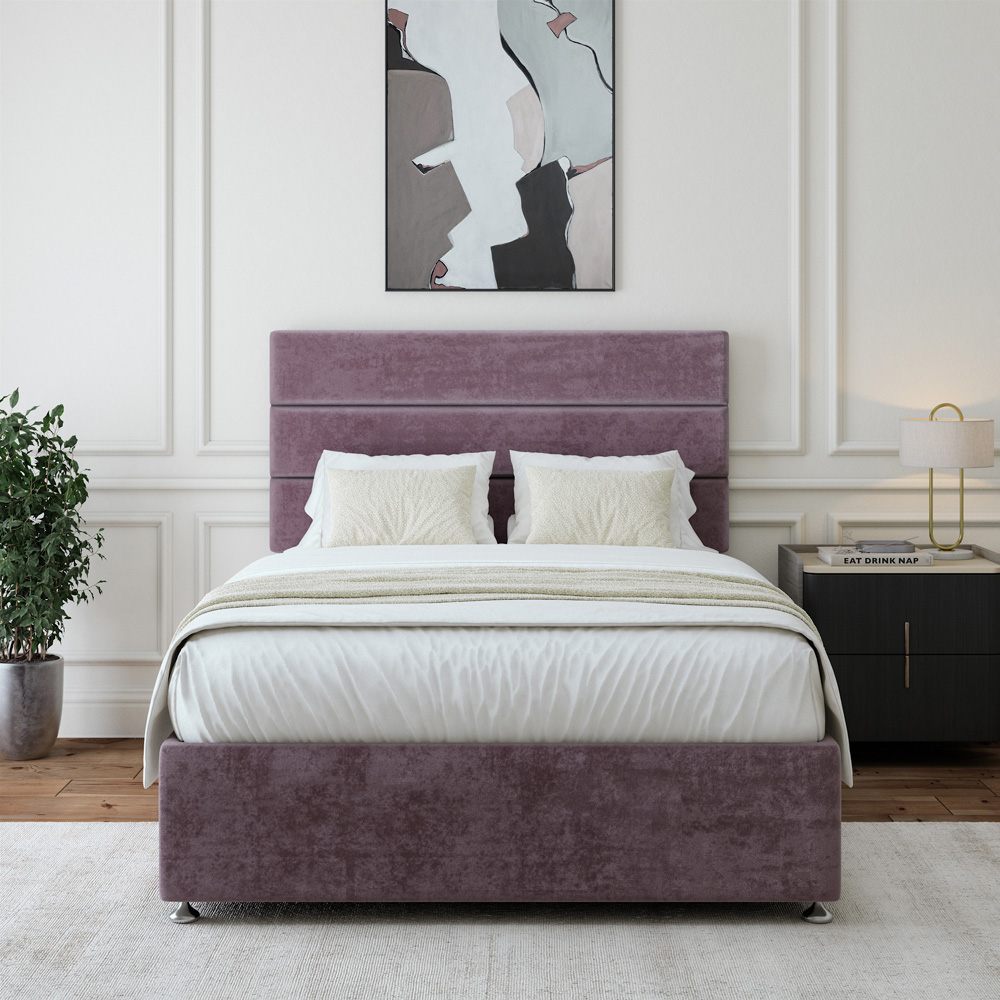 Bedmaster Single Mauve Naples Velvet Divan Base Image 3