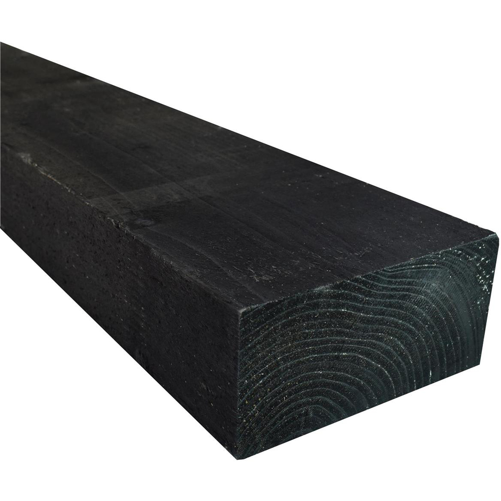 Snowdon Timber Black Pressure Treated Garden Sleeper 2.4m x 195mm Image 2