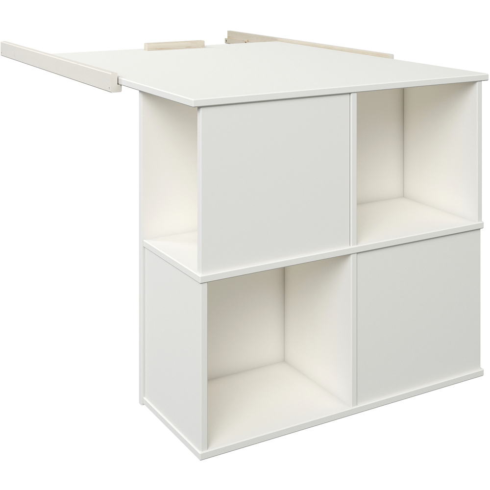 Noomi Nora White Mid Sleeper Bed Workstation Cabin with Pull-Out Desk and Storage Image 6