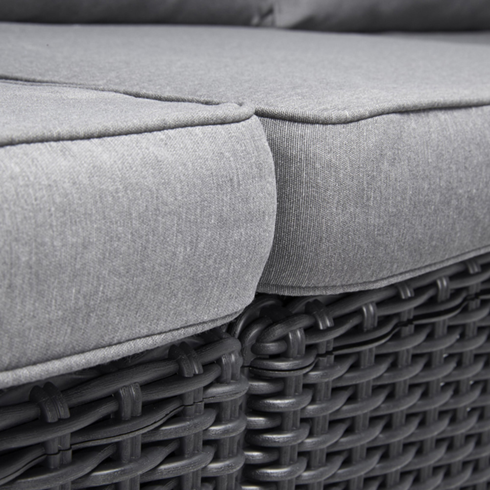 Keter California 4 Seater Grey and Black Chaise Longue Set Image 7