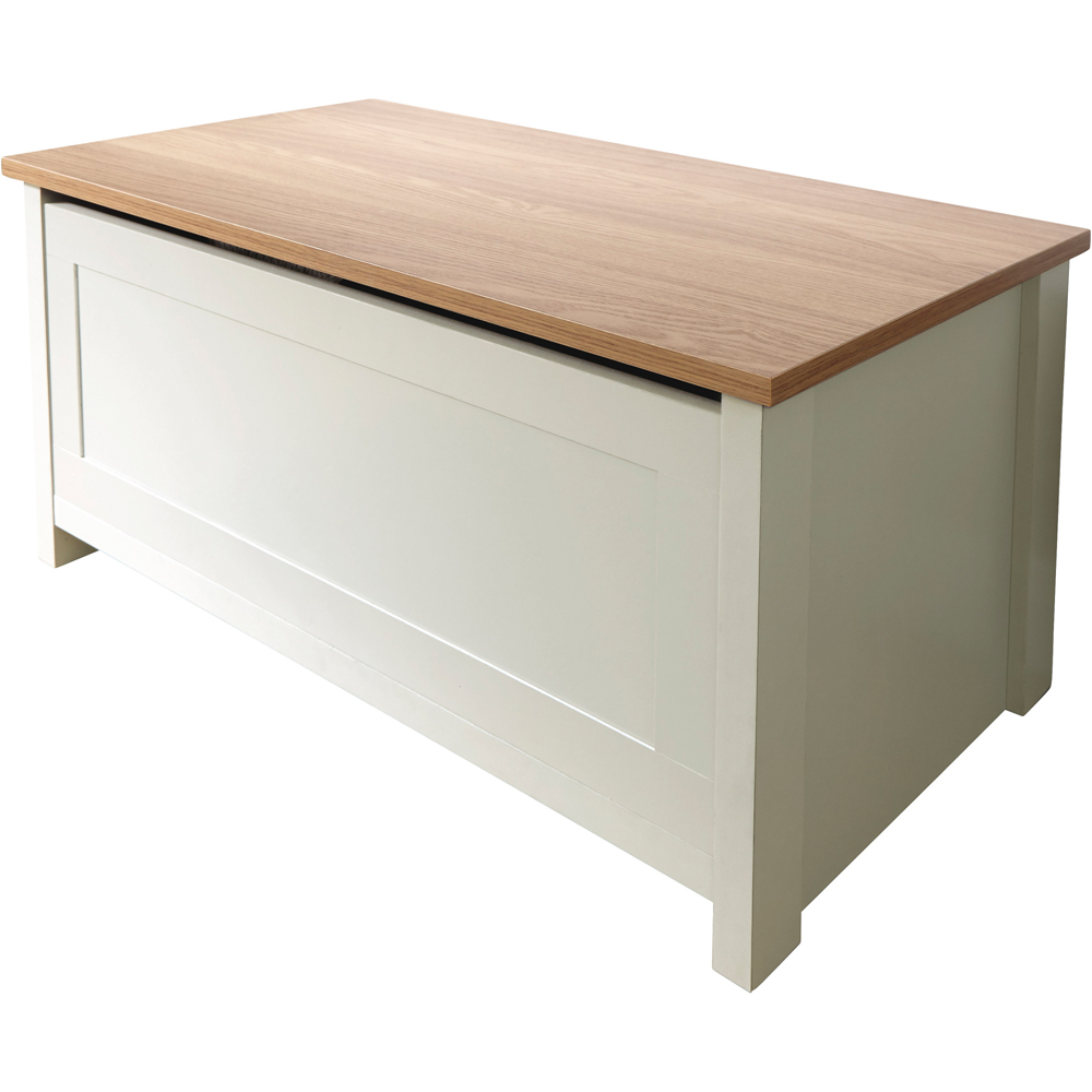 GFW Lancaster Cream Ottoman Storage Bench Image 2