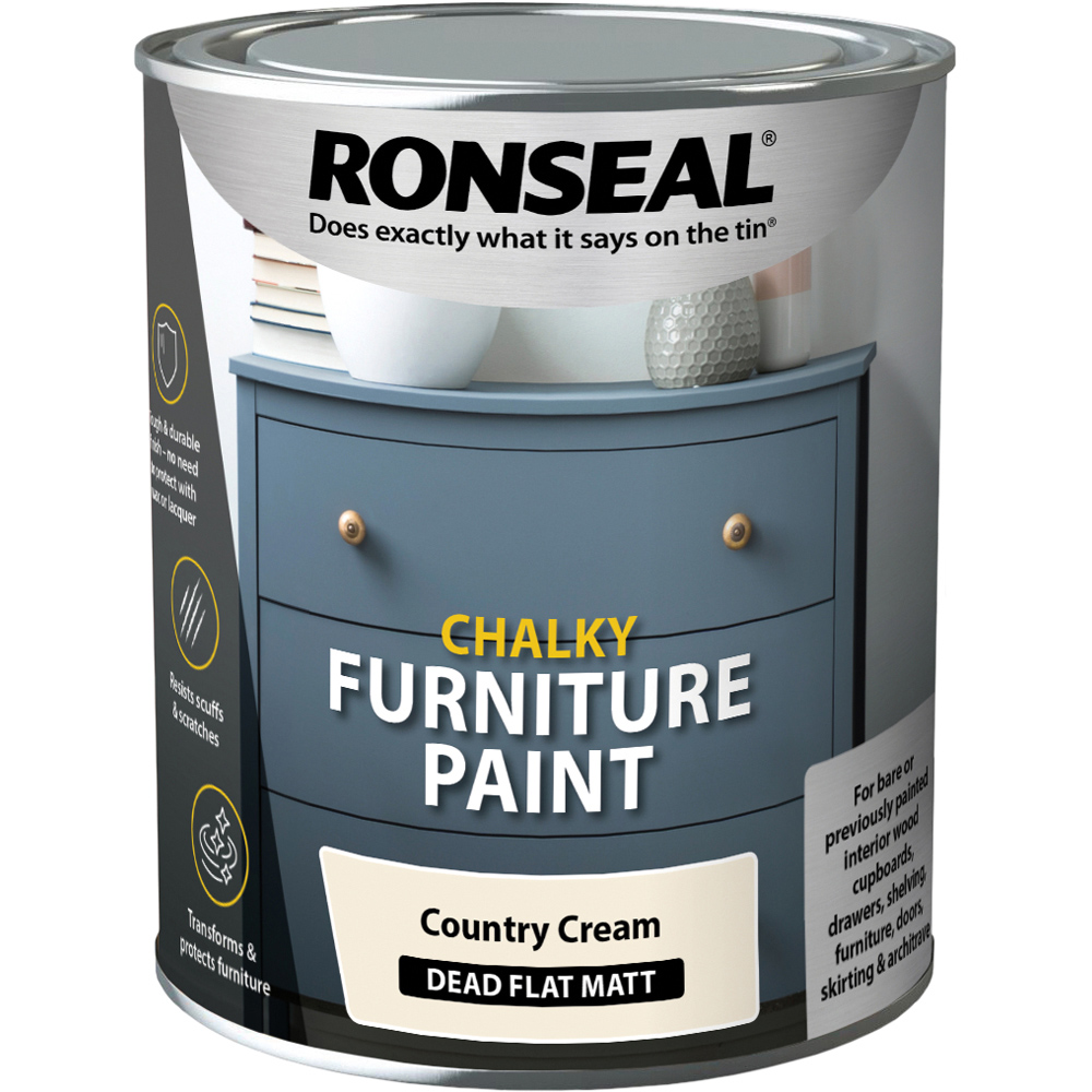 Ronseal Country Cream Chalky Furniture Paint 750ml Image 2
