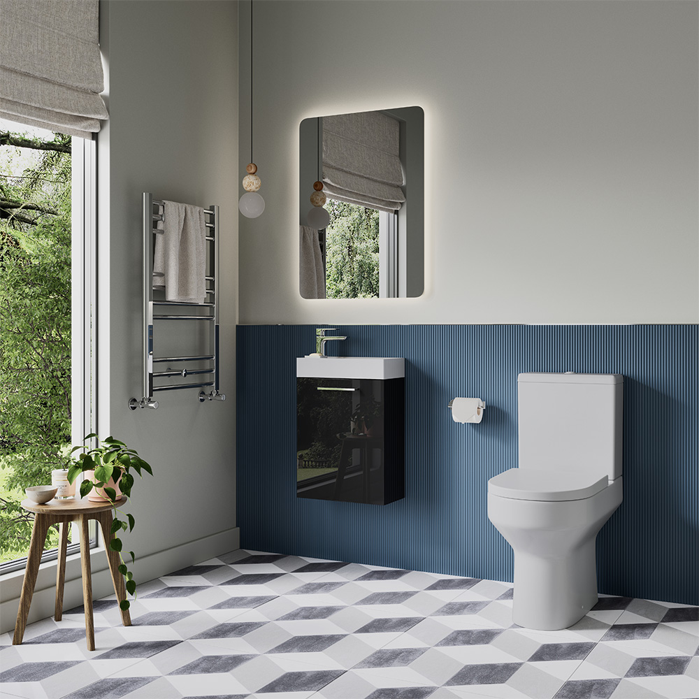 Bathstore Milford Single Door Anthracite Wall Hung Basin Unit 410mm Image 2