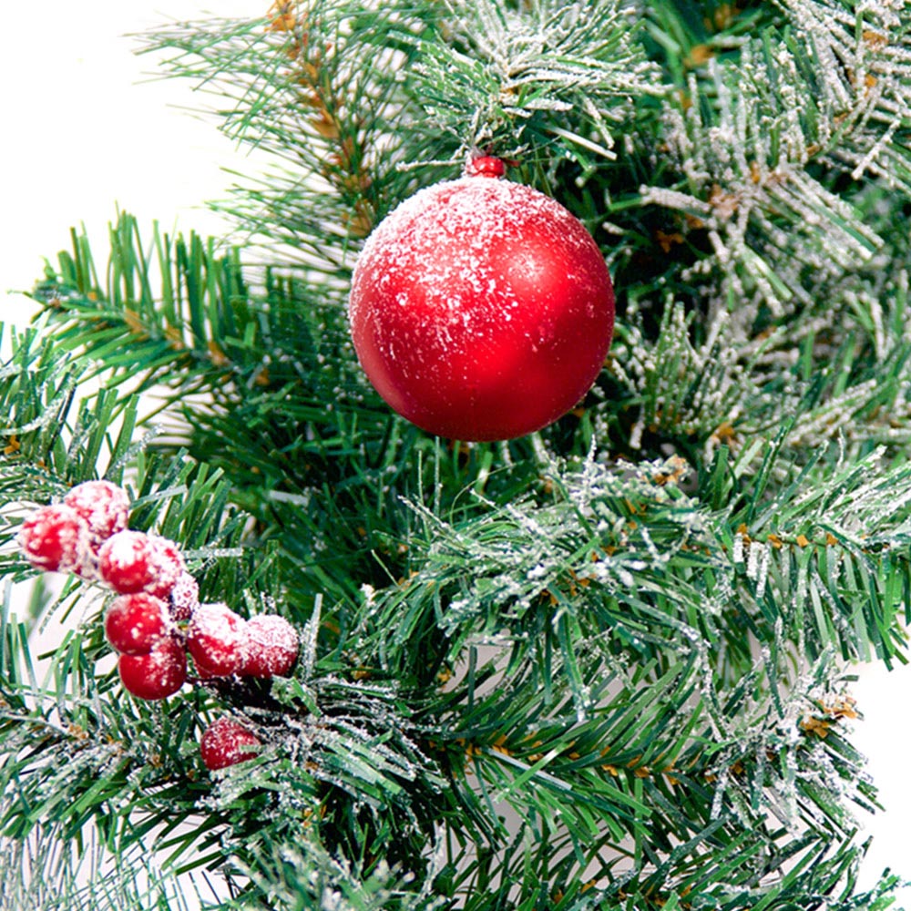 Best Artificial Red Frosted Christmas Garland 370cm Image 8