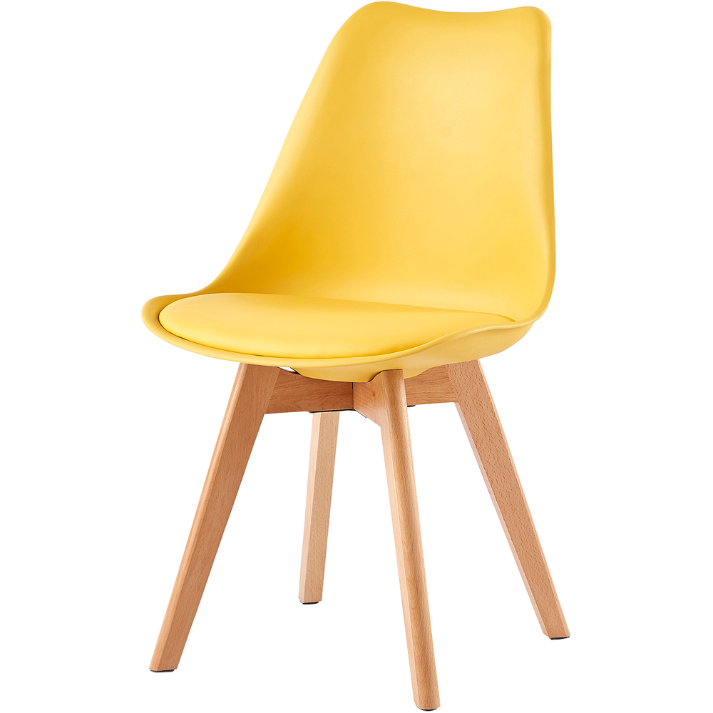 Eva Set of 2 Yellow Padded Dining Chairs Image 2