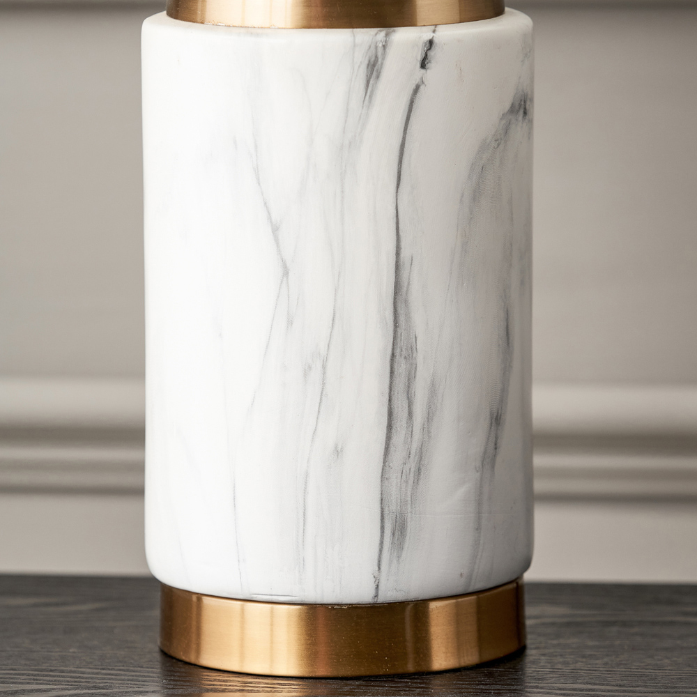 Pacific Lifestyle Carrara Marble Effect Ceramic Table Lamp Image 4