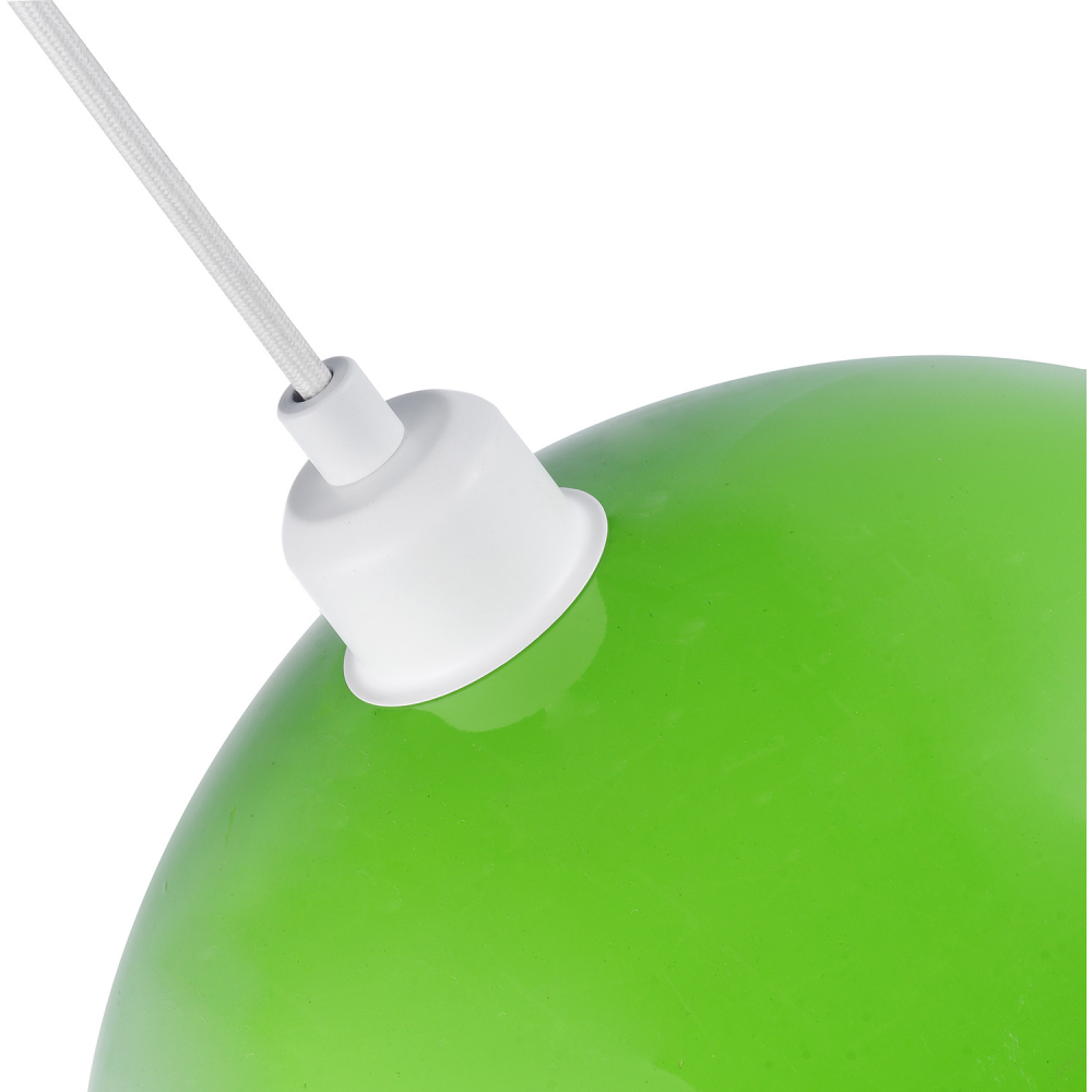 Happy Homewares Industrial Lime Green Gloss Disc Metal Pendant Shade Image 4