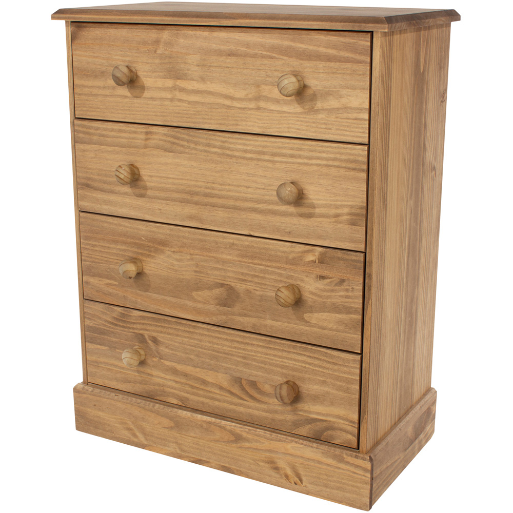 Core Products Cotswold 4 Drawer Wooden Chest of Drawers Image 3