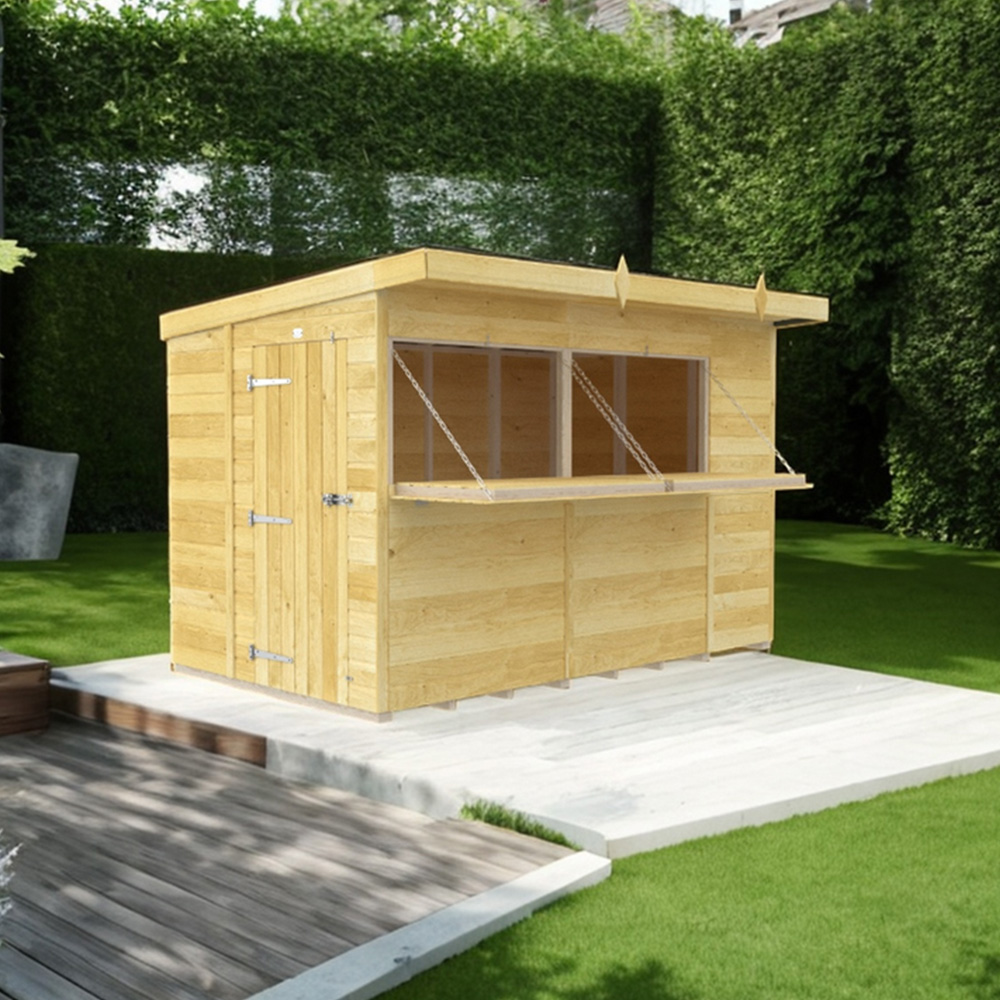 DIY Sheds 10 x 6ft Single Door Pressure Treated Tongue and Groove Timber Outdoor Bar Shed Image 2