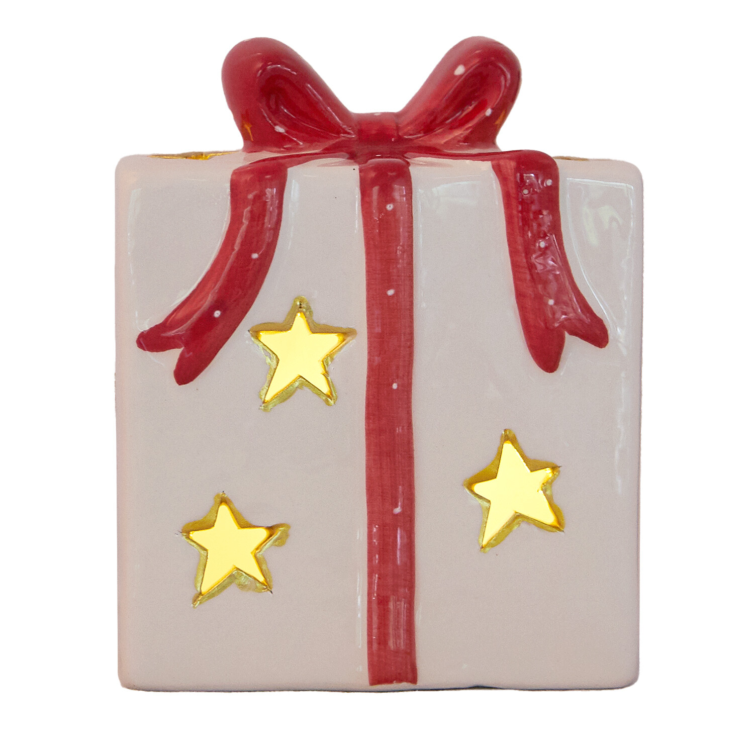 Candy Cane Lane Red & White LED Present Ornament Image 2