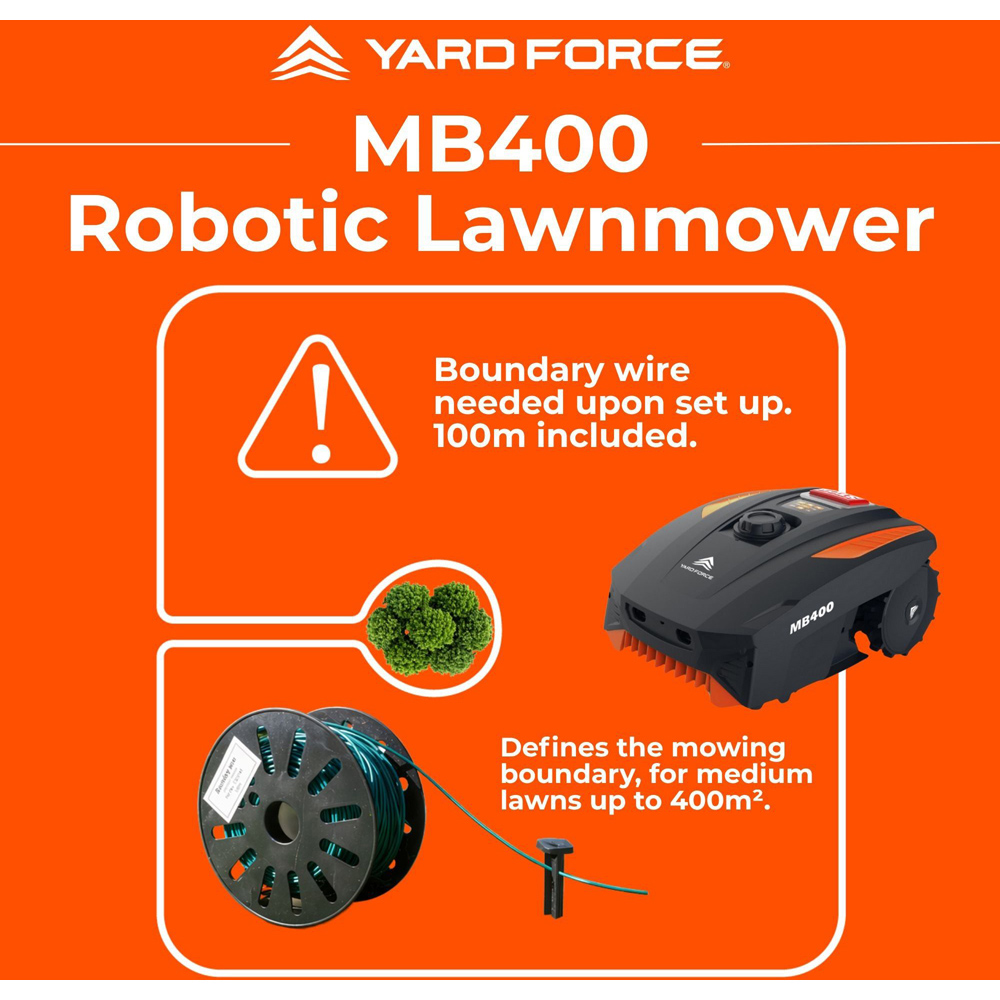 Yard Force MB400 20V 16cm Robotic Lawn Mower Image 9