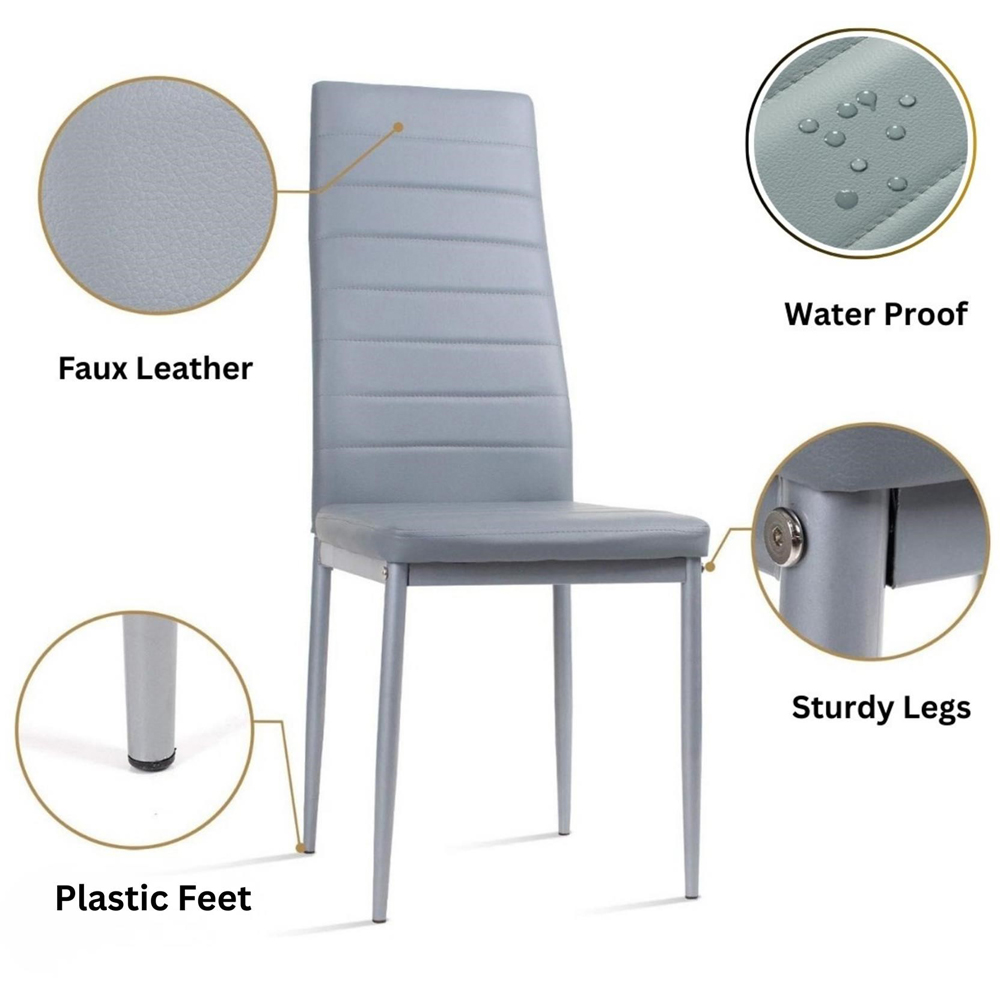 Kosy Koala 4 Seater Wooden Dining Set Grey Image 7