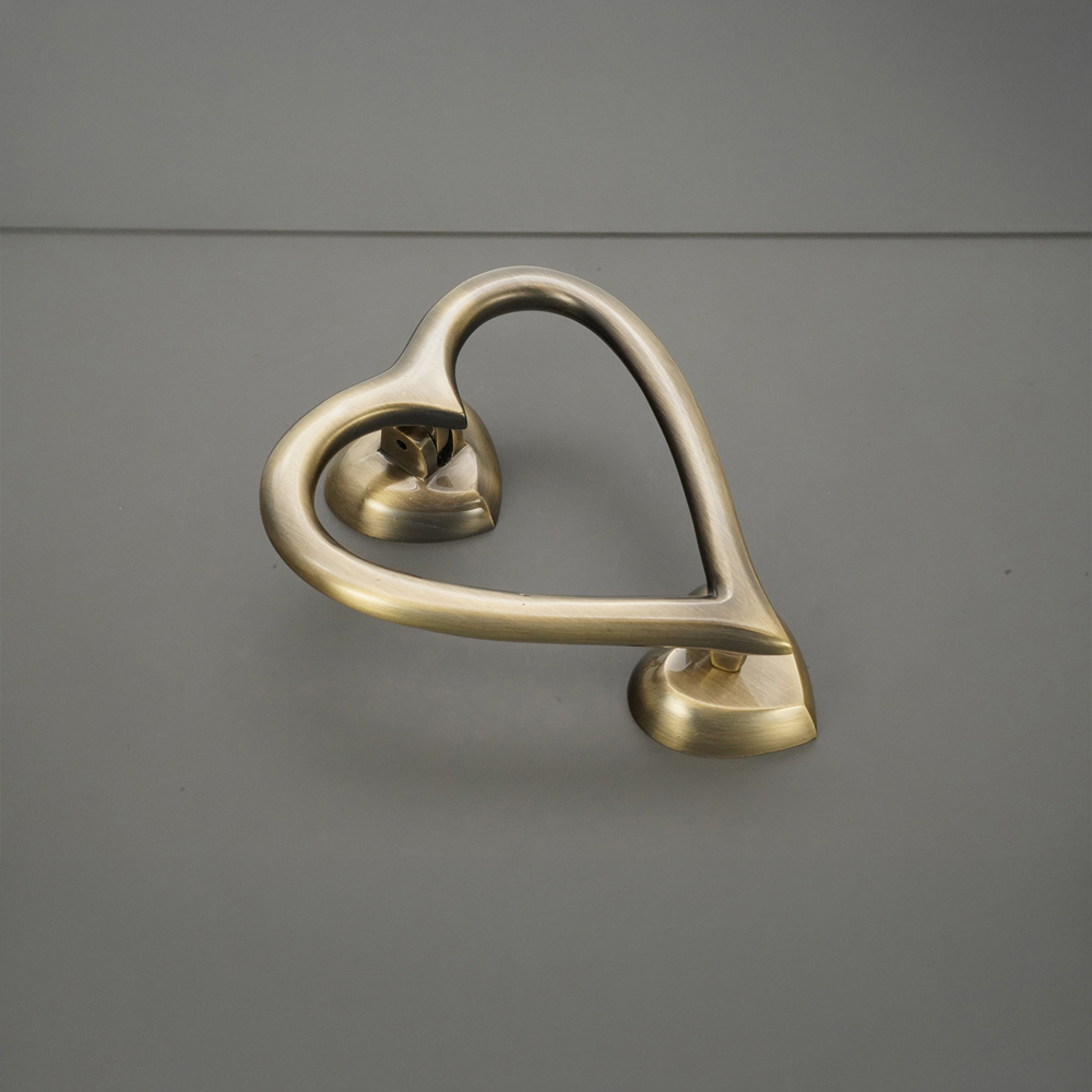Spira Brass Antique Brass Heart Door Knocker Image 4