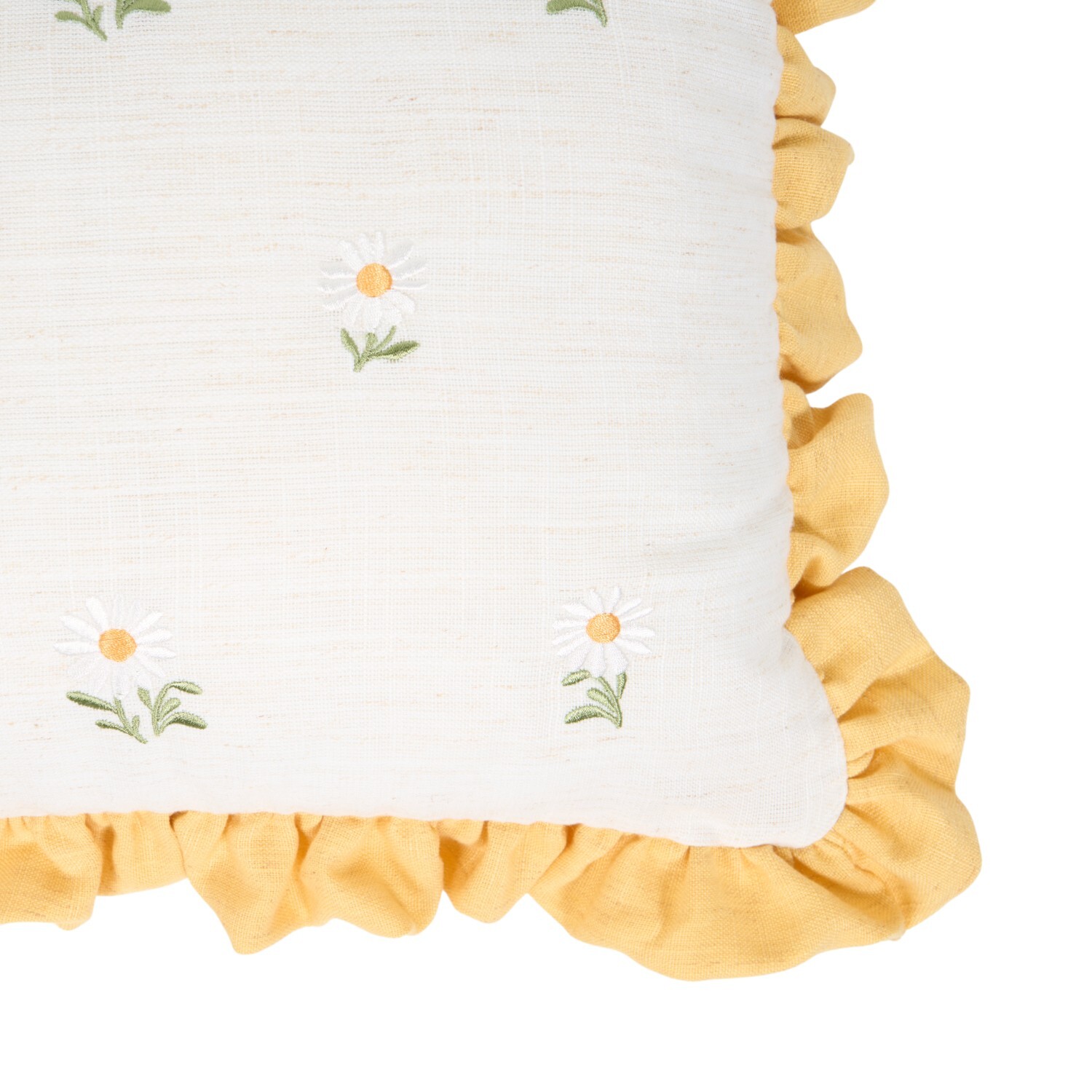 Daisy Frill Cushion Yellow Image 3