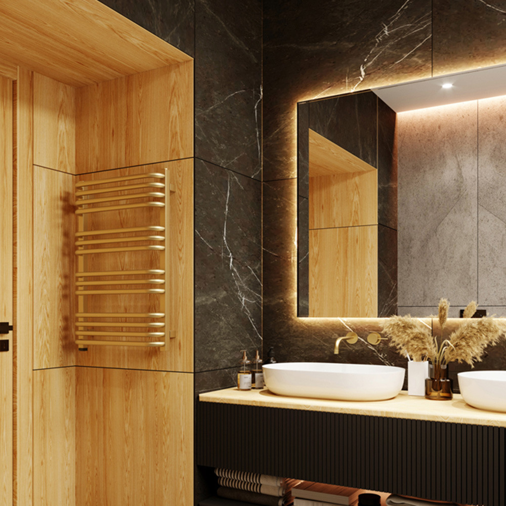 Terma Alex One 1364BTU Brass Electric Towel Rail 760 x 500mm Image 5