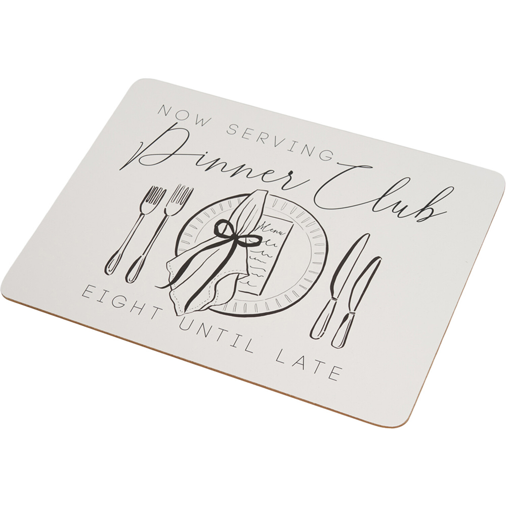 Pack of 6 Dinner Club Placemats White Image 4