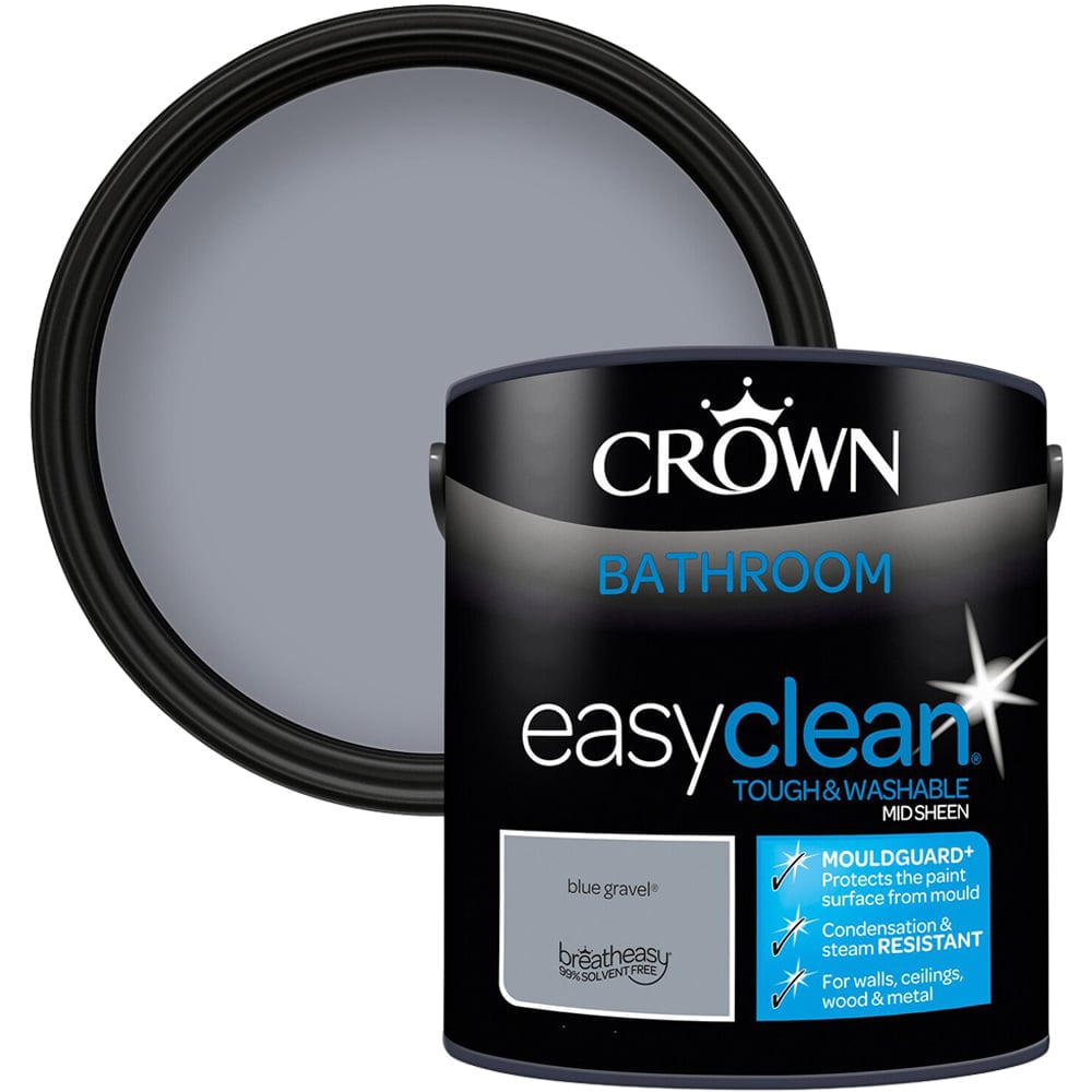 Crown Easyclean Bathroom Paint - Blue Gravel Image 1