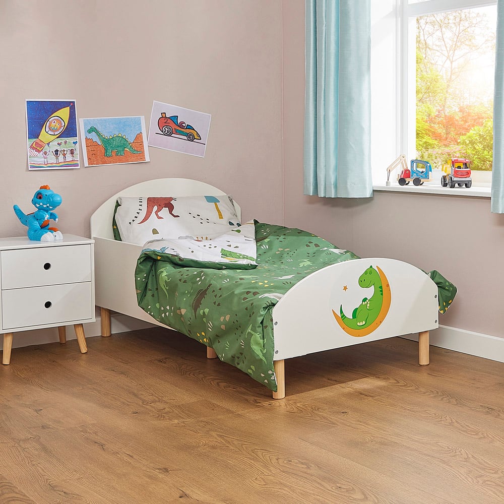 Liberty House Toys Dinosaur White Toddler Bed Image 3