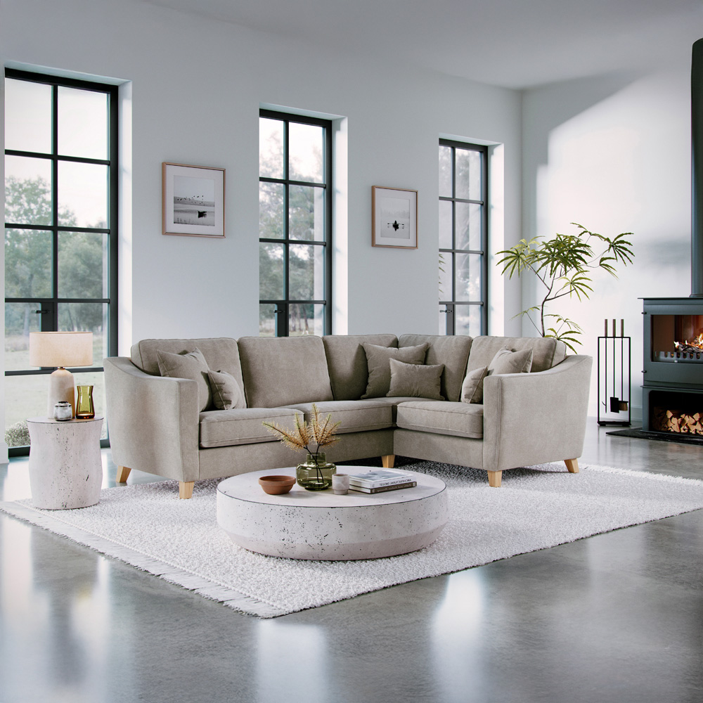 Marlon 3 Seater City Stone Left Hand Corner Sofa Image 3