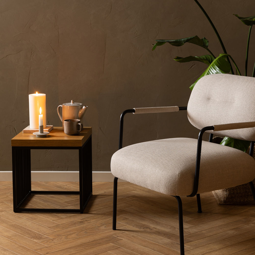 Florence Strington Black and Oak Side Table Image 9