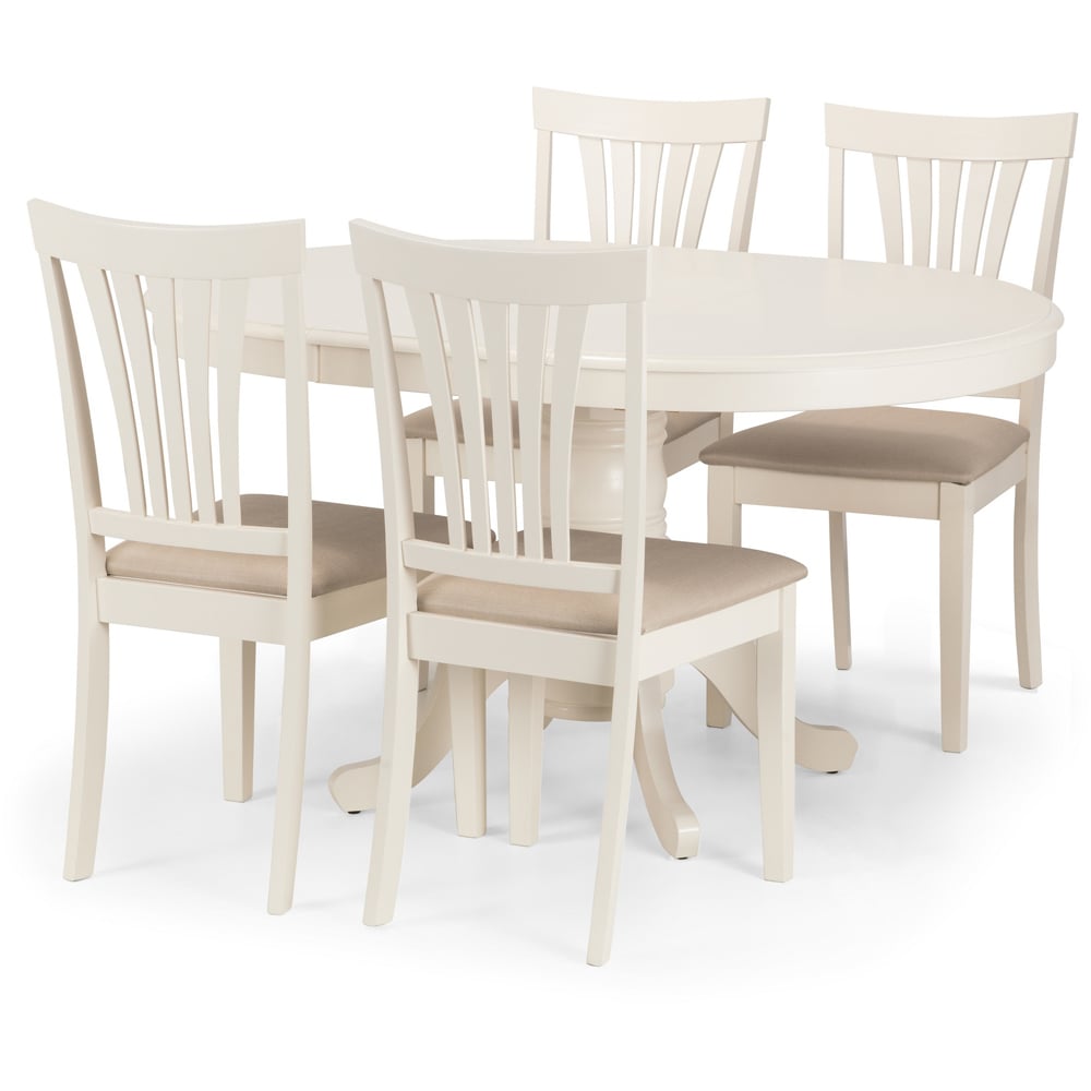 Julian Bowen Stanmore Set of 2 Ivory Dining Chairs Image 3