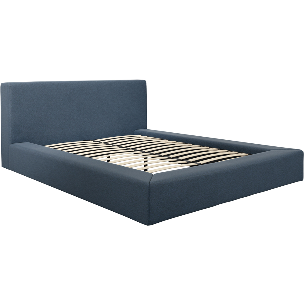 LPD Home Soho Ink Blue King Size Weave Fabric Bed Image 2