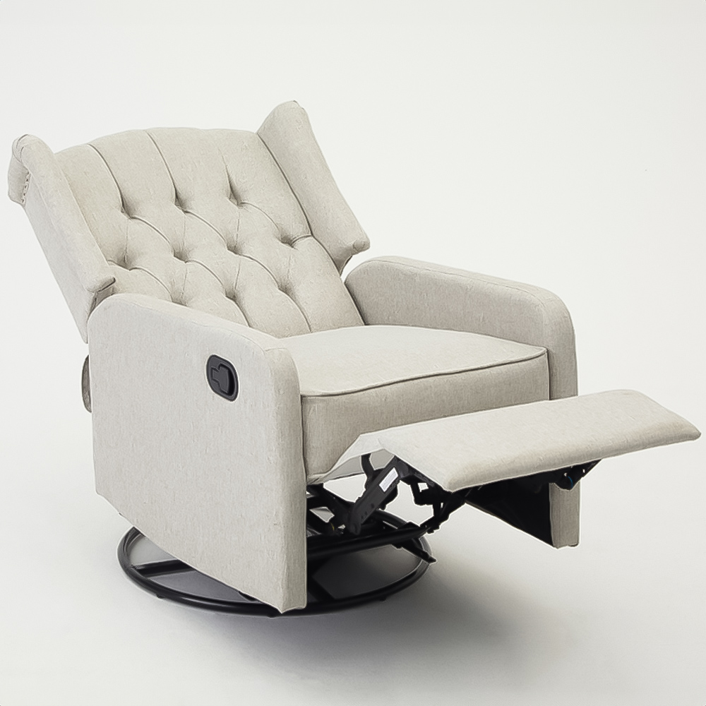 Home Detail Charles Grey Swivel Manual Recliner Chair Image 5