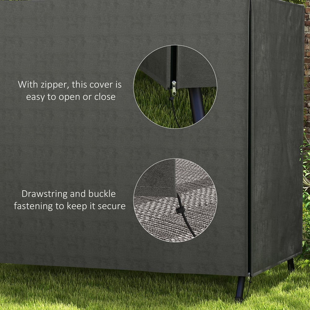 Outsunny Dark Grey 3 Seater Swing Bench Cover 152 x 114 x 177cm Image 5