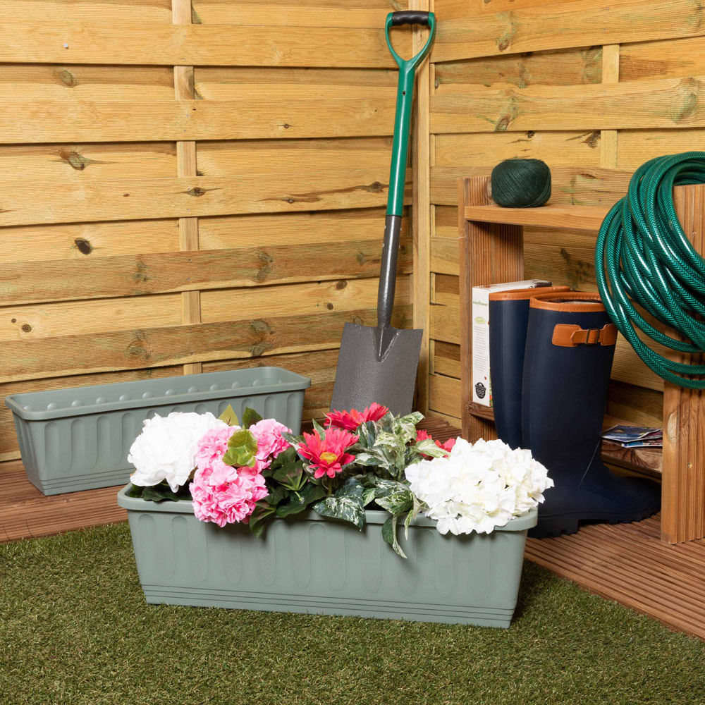 Wham Etruscan Milieu Green Trough Planter H190 60cm 2 Pack Image 2