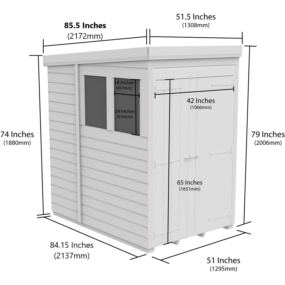 DIY Sheds 4 x 7ft Tongue and Groove Timber Pent Garden Shed Image 8