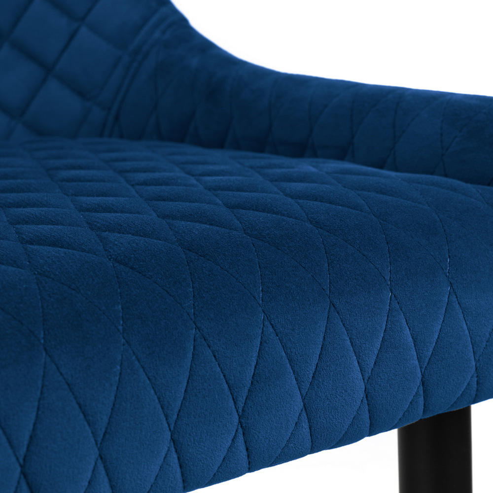 Julian Bowen Luxe 2 Seater Blue High Back Dining Bench Image 5